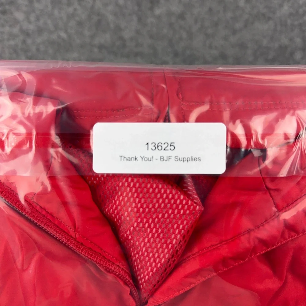 Nike Rain Jacket Mens Medium Red Foundation 12 Hooded Windbreaker Zip Soccer
